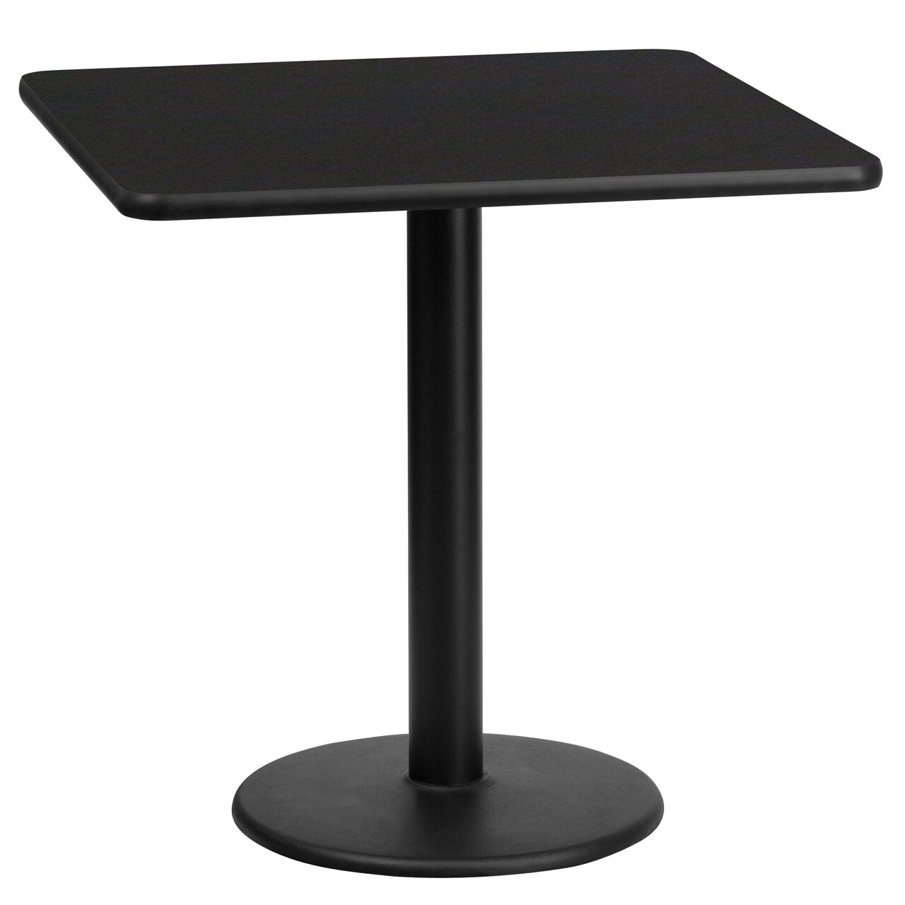 Emma and Oliver 24" Square Laminate Table Top with 18" Round Table Height Base